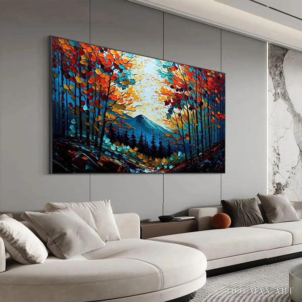 HOLMAN ART Colorful Forest Landscape Oil Painting - Autumn Vibes - image 6