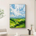HOLMAN ART Green Valley Vista – Textured Landscape Painting, Impasto , Vertical Canvas, Nature Decor - image 2