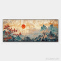 HOLMAN ART Zen Mountain Sunset Panoramic – Landscape Painting, Panoramic , Asian Decor - image 1