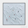 HOLMAN ART Alpine Ski – Textured Skiing Painting, Winter Sports , Square Canvas, Impasto Decor - image 1