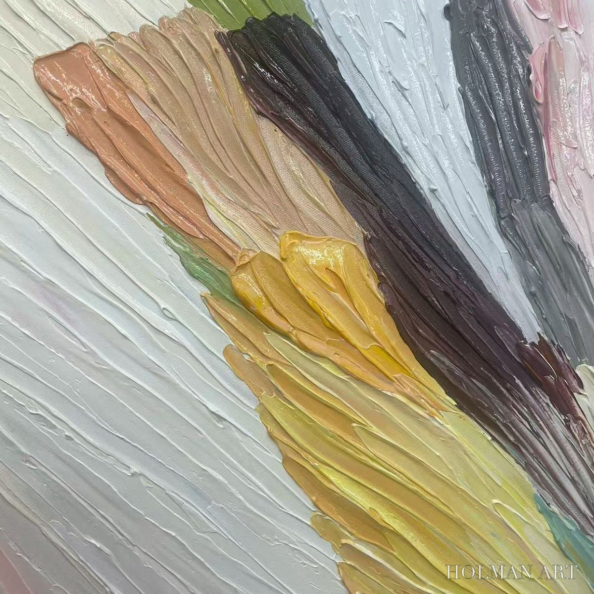 HOLMAN ART Colorful Ridge – Textured Abstract Painting, Colorful , Vertical Canvas, Impasto Decor - image 3