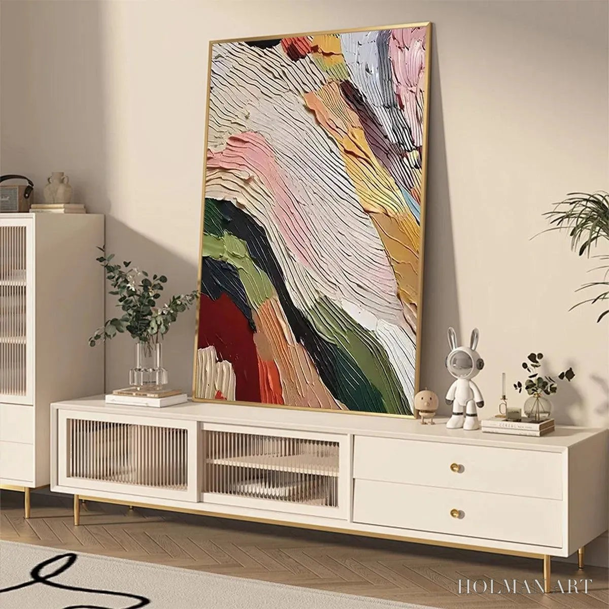HOLMAN ART Colorful Ridge – Textured Abstract Painting, Colorful , Vertical Canvas, Impasto Decor - image 5