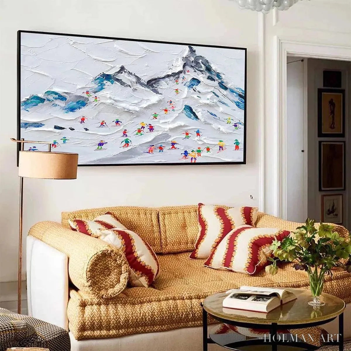 HOLMAN ART Alpine Ski Day – Sports Painting, Winter Decor, Impasto, Textured - image 4