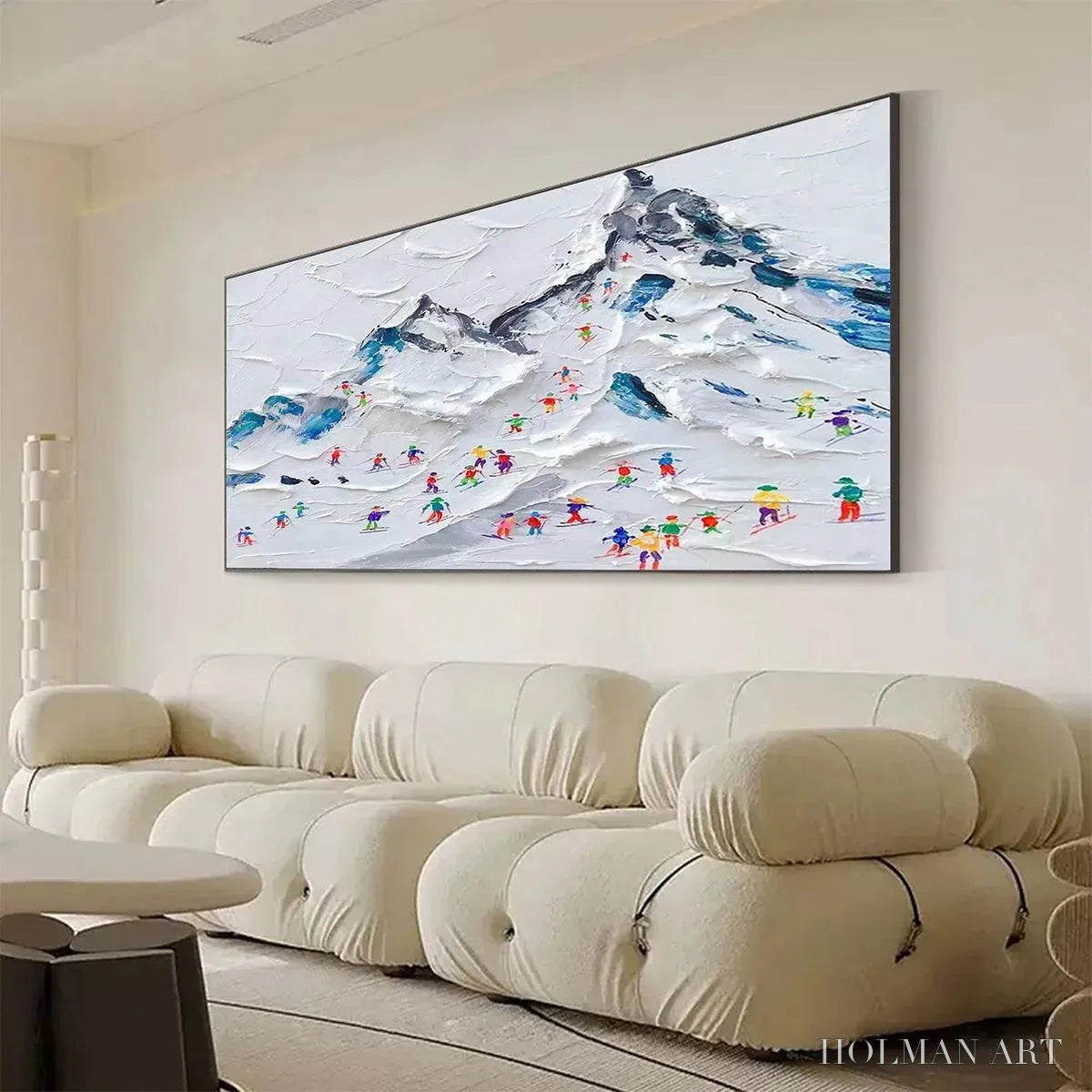 HOLMAN ART Alpine Ski Day – Sports Painting, Winter Decor, Impasto, Textured - image 5
