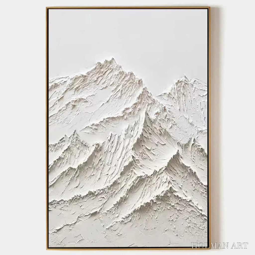 HOLMAN ART White Mountain – Textured Mountain Painting - image 1