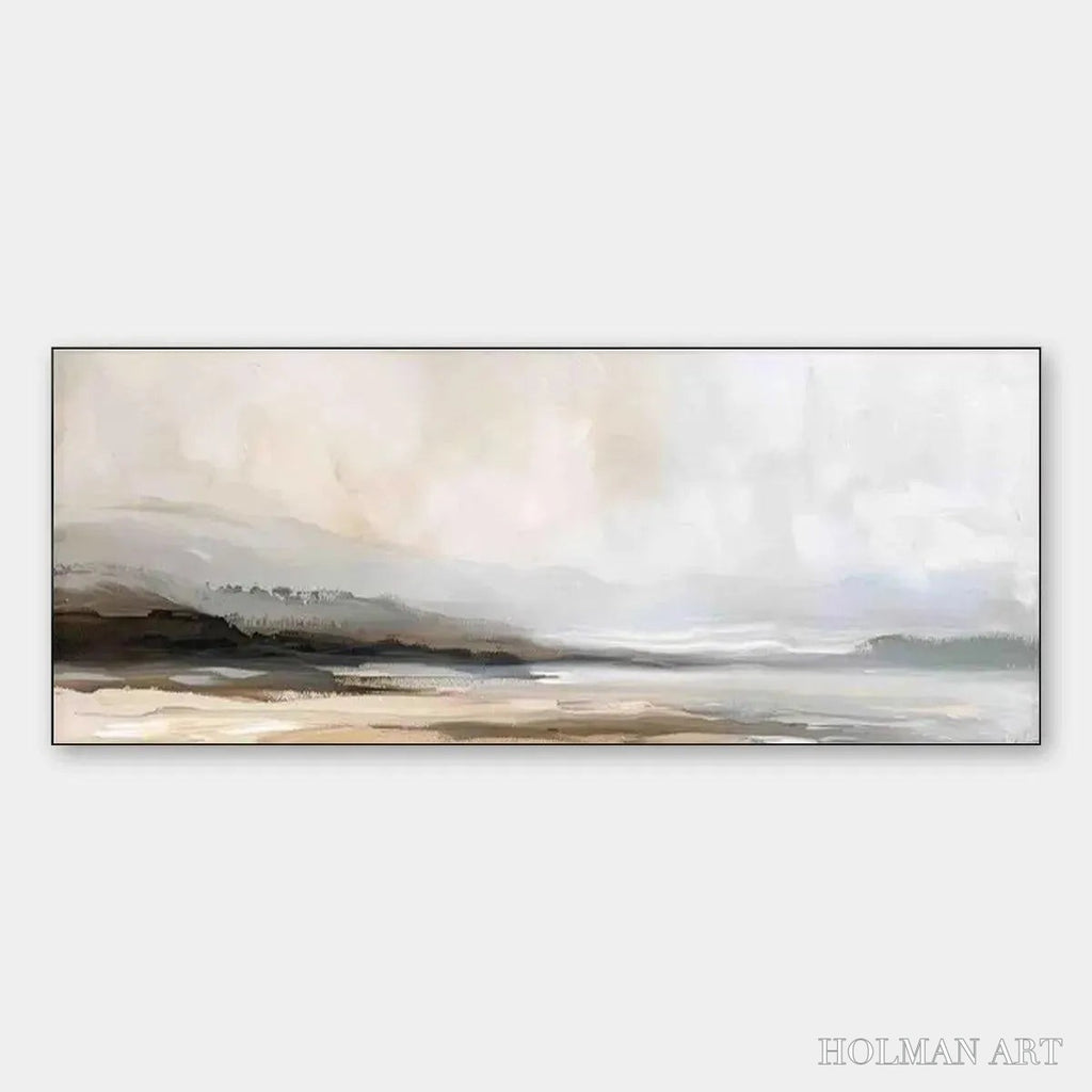 HOLMAN ART Misty Mountain Lake Panoramic – Landscape Painting, Panoramic - image 1