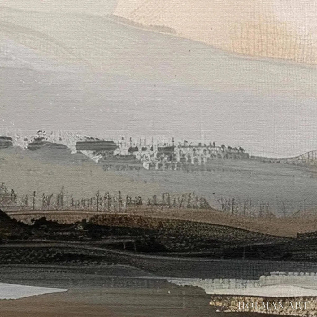 HOLMAN ART Misty Mountain Lake Panoramic – Landscape Painting, Panoramic - image 5