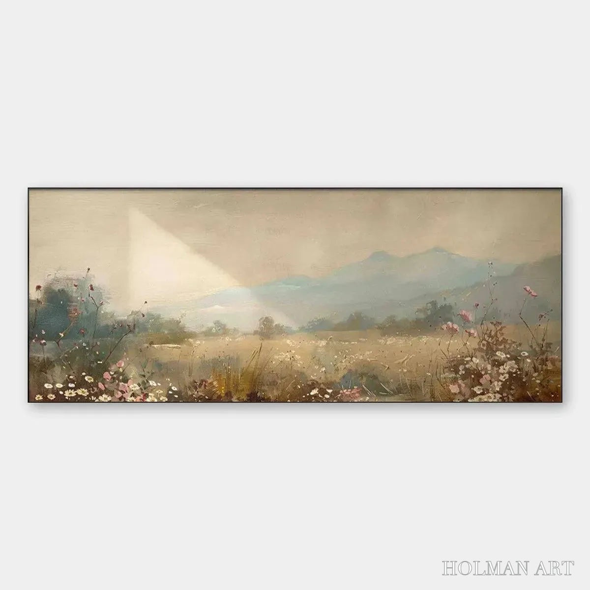HOLMAN ART Meadow Valley Panoramic – Landscape Painting, Panoramic - image 1
