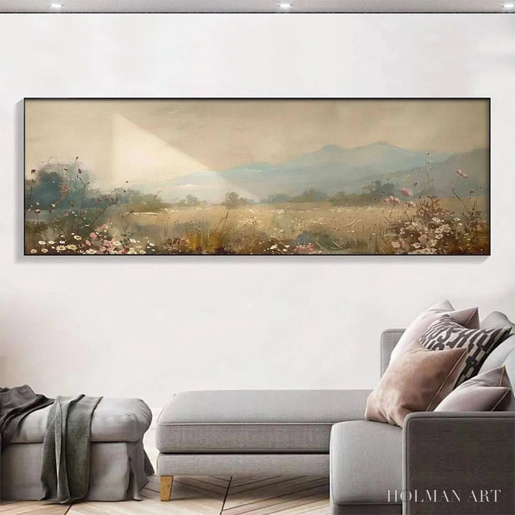 HOLMAN ART Meadow Valley Panoramic – Landscape Painting, Panoramic - image 2