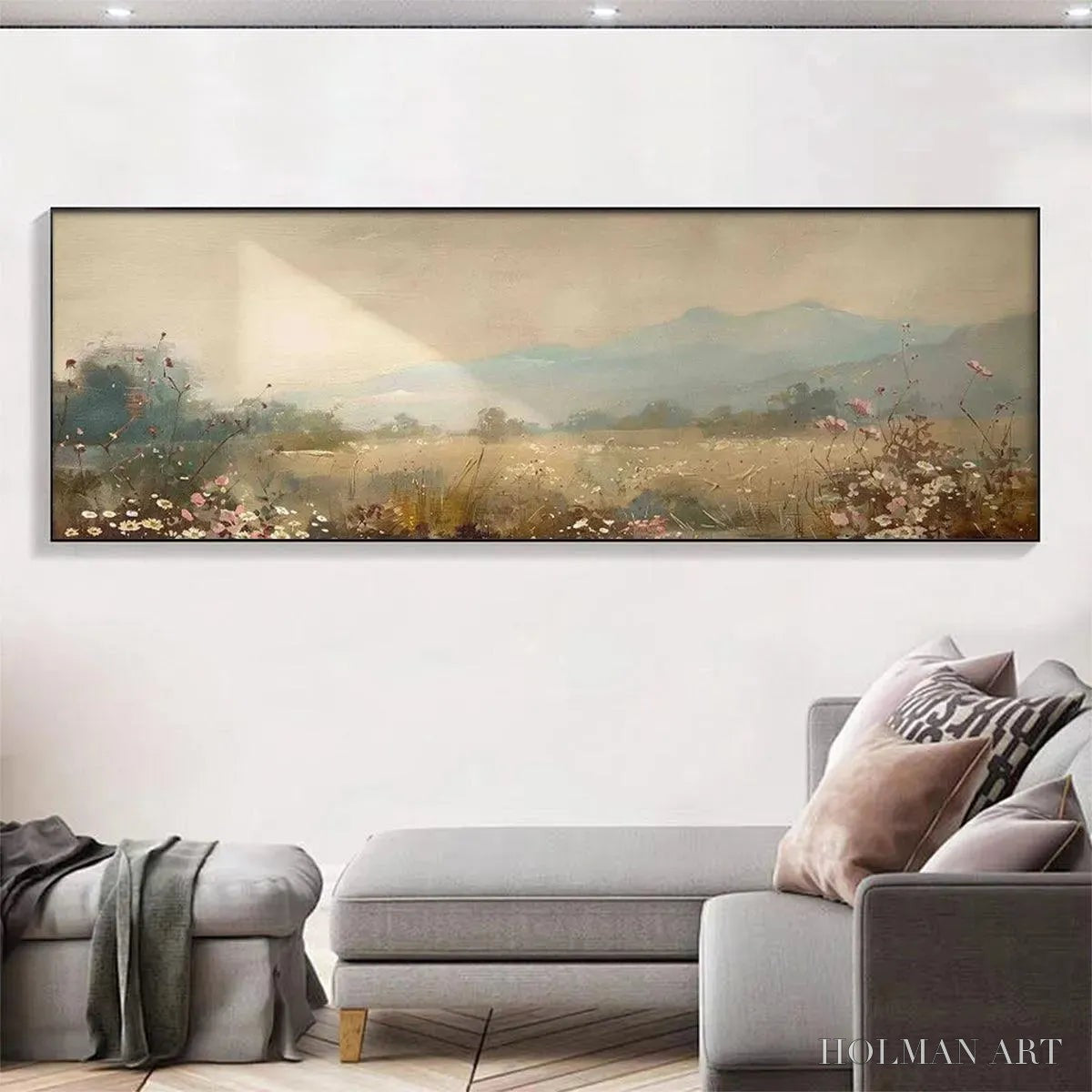 HOLMAN ART Meadow Valley Panoramic – Landscape Painting, Panoramic - image 2