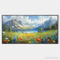 HOLMAN ART Alpine Wildflower Paradise – Colorful Landscape Painting with Mountains and Wildflowers - image 1