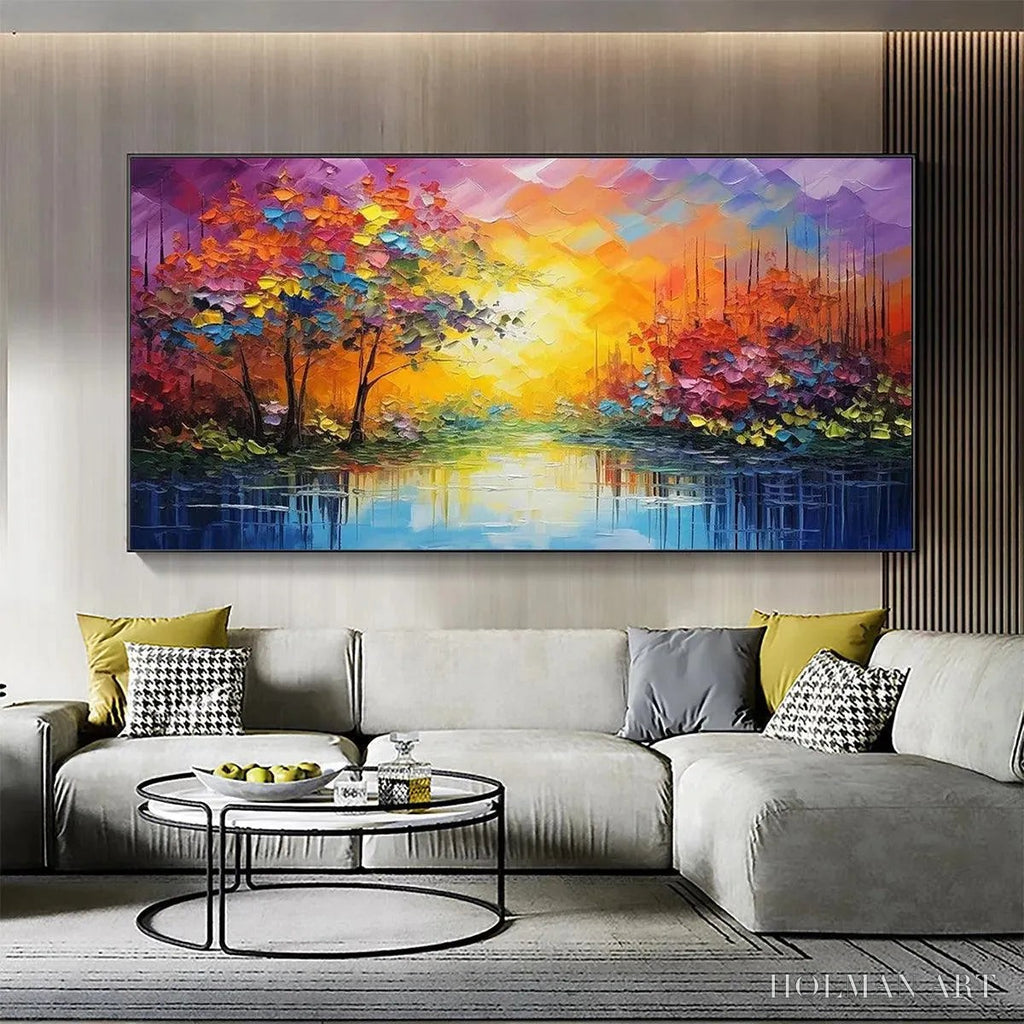 HOLMAN ART Enchanted Riverview – Colorful Landscape Painting - image 2