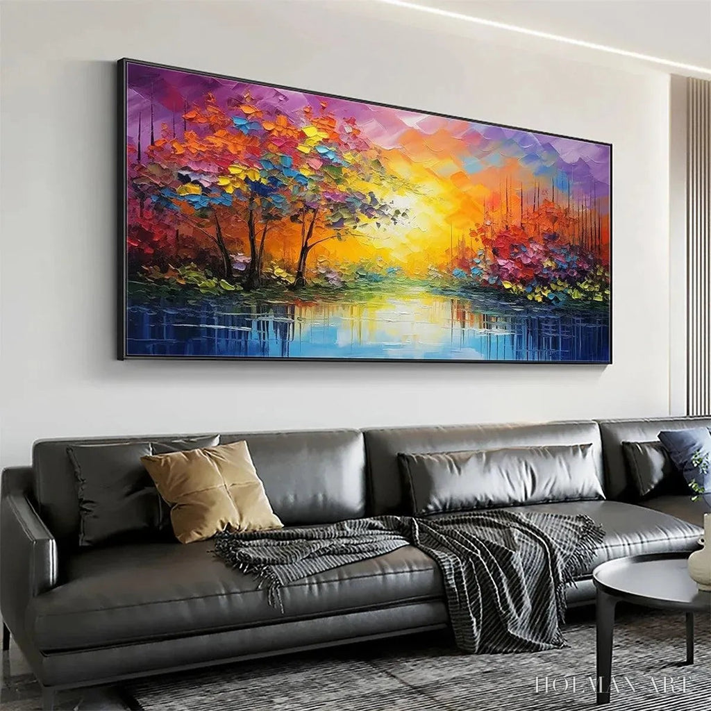 HOLMAN ART Enchanted Riverview – Colorful Landscape Painting - image 5