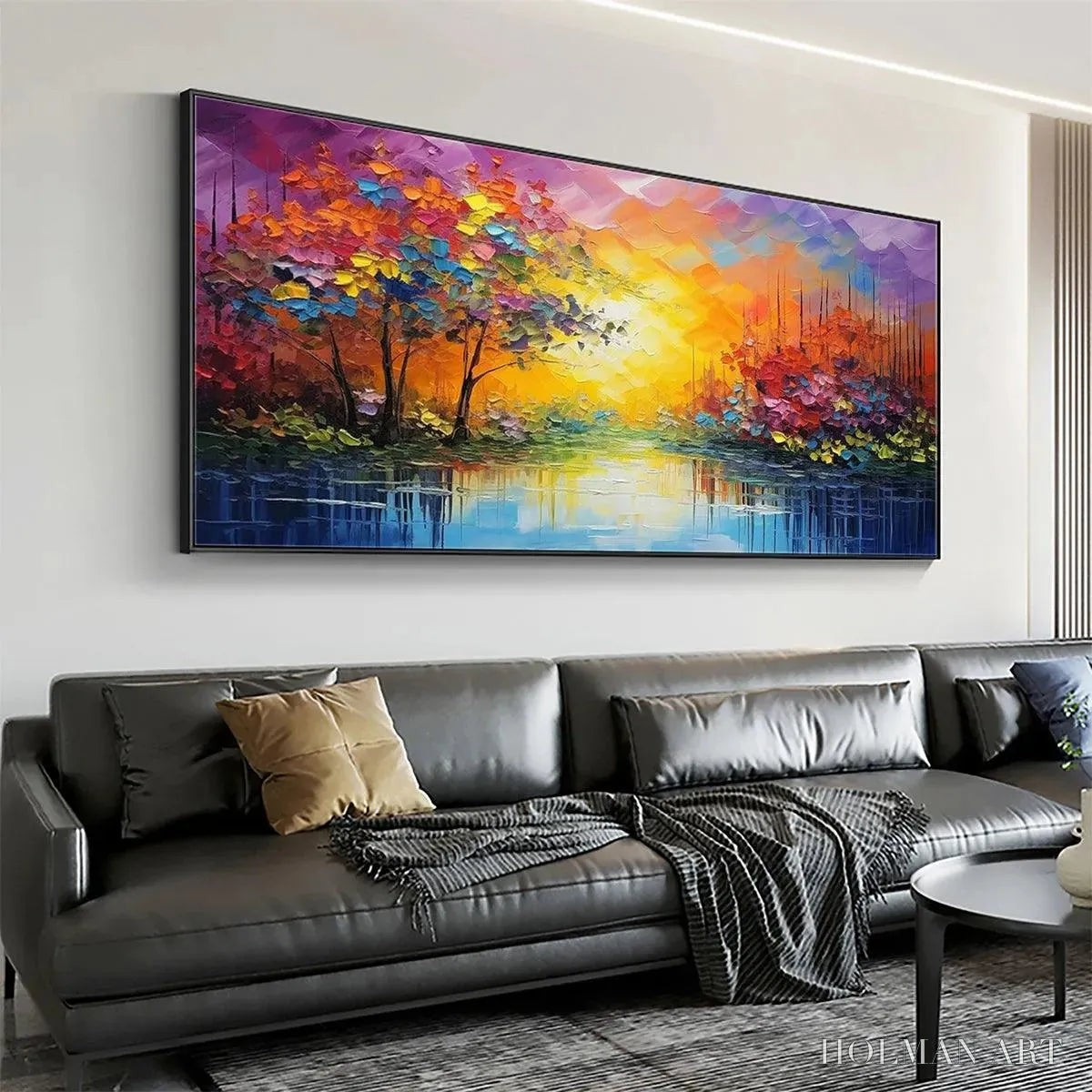 HOLMAN ART Enchanted Riverview – Colorful Landscape Painting - image 5