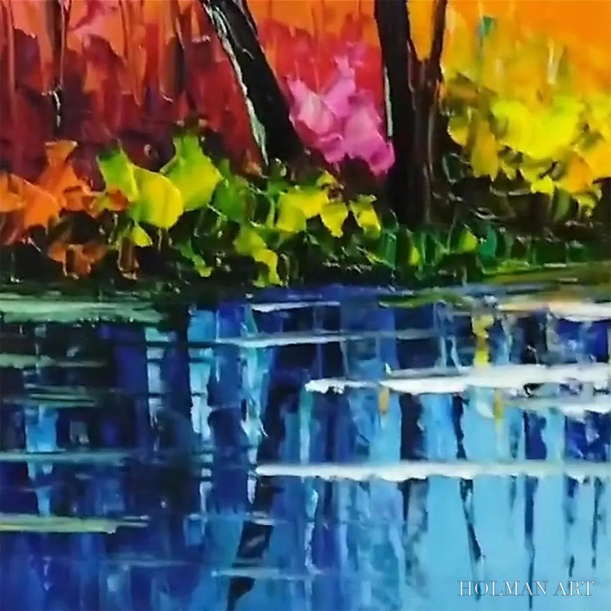 HOLMAN ART Enchanted Riverview – Colorful Landscape Painting - image 6