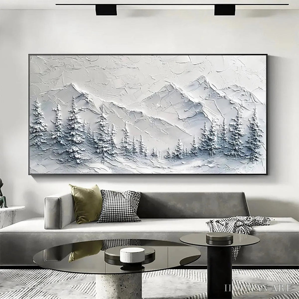 HOLMAN ART Winter'S Embrace – Textured Winter Mountain Landscape Painting - image 2