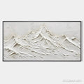 HOLMAN ART White Mountains – Textured Minimalist Abstract Mountain Painting in White - image 1