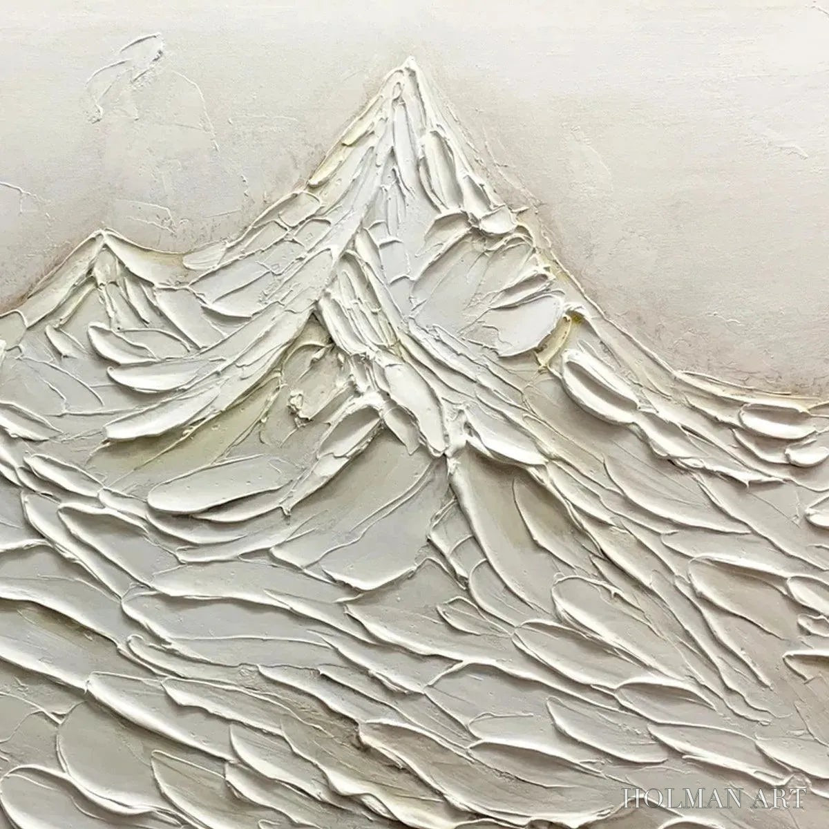 HOLMAN ART White Mountains – Textured Minimalist Abstract Mountain Painting in White - image 5