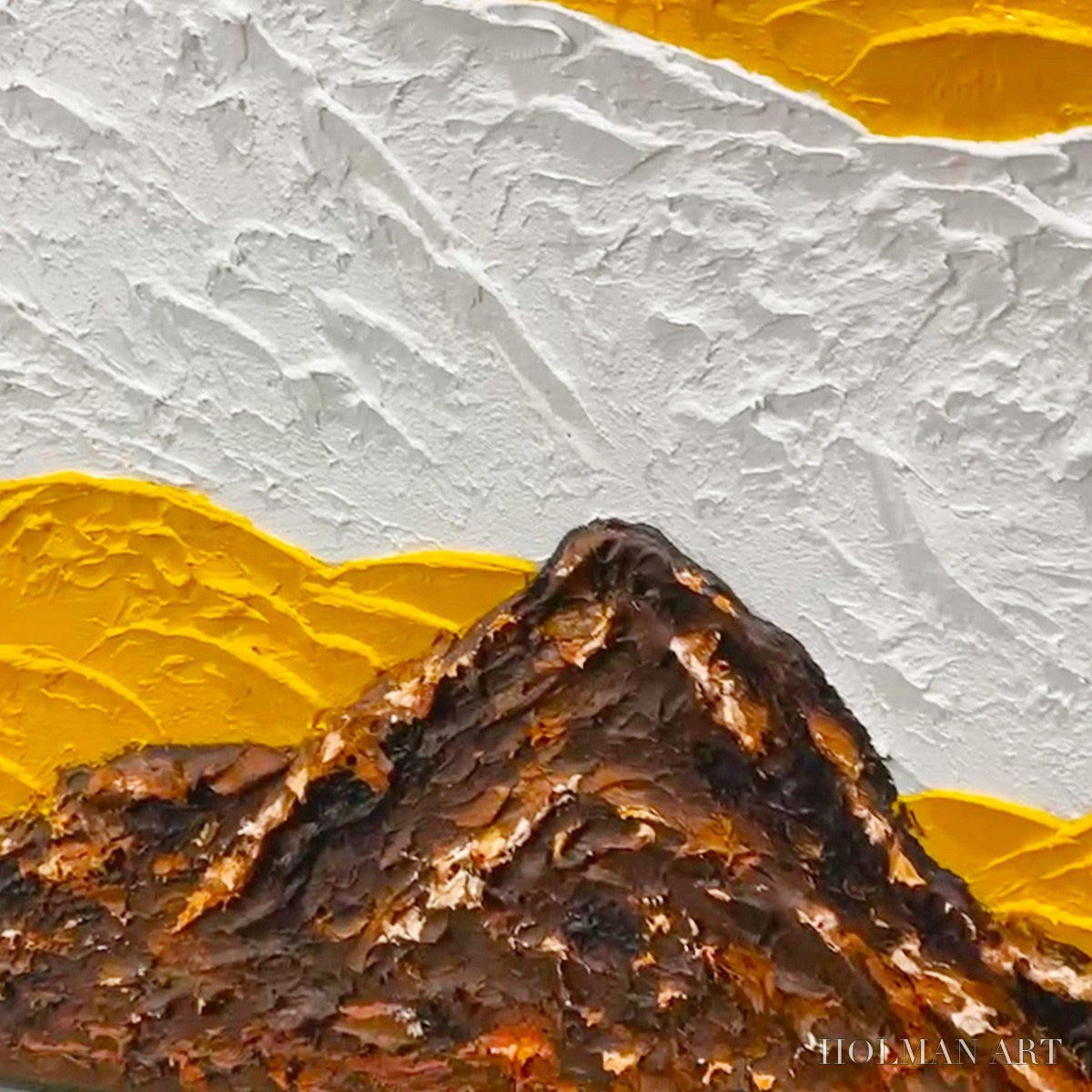 HOLMAN ART Mountain Peaks – Textured Mountain Range Painting in Brown and White - image 3