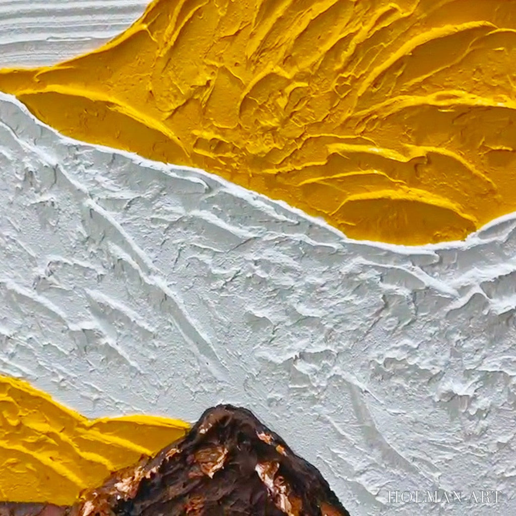 HOLMAN ART Mountain Peaks – Textured Mountain Range Painting in Brown and White - image 5