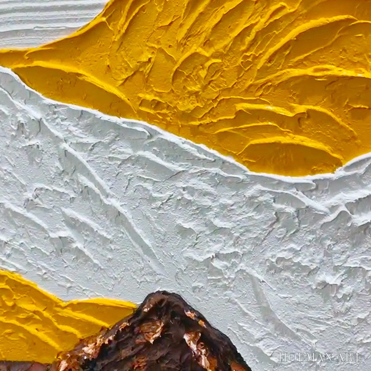 HOLMAN ART Mountain Peaks – Textured Mountain Range Painting in Brown and White - image 5