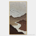 HOLMAN ART Earth River – Textured Brown and White Mountain River Landscape Painting - image 1