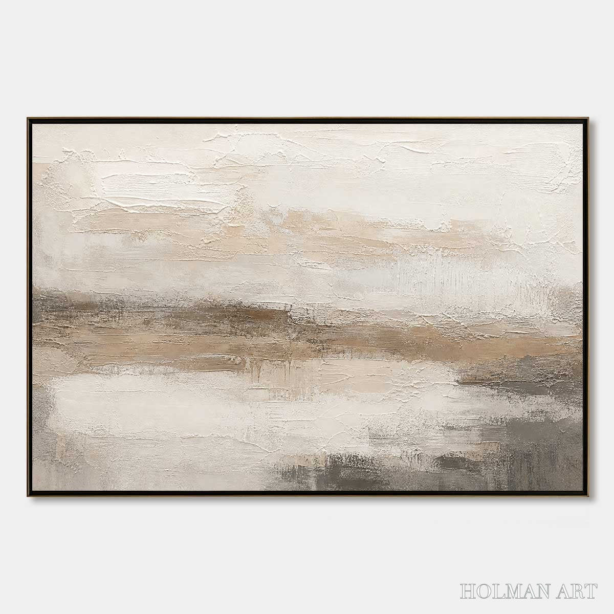 HOLMAN ART Earthen Calm – Textured Wabi Sabi Abstract Landscape Painting - image 1