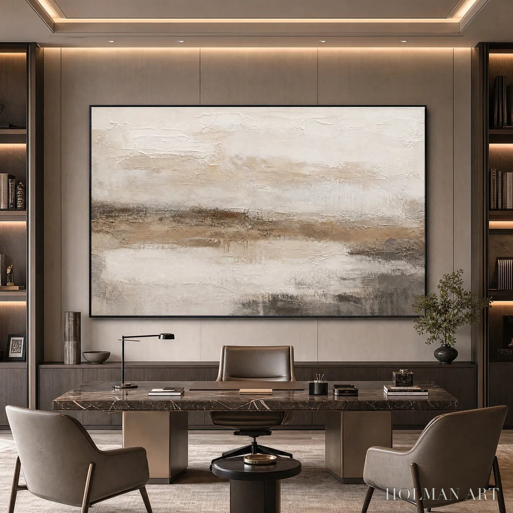 HOLMAN ART Earthen Calm – Textured Wabi Sabi Abstract Landscape Painting - image 2