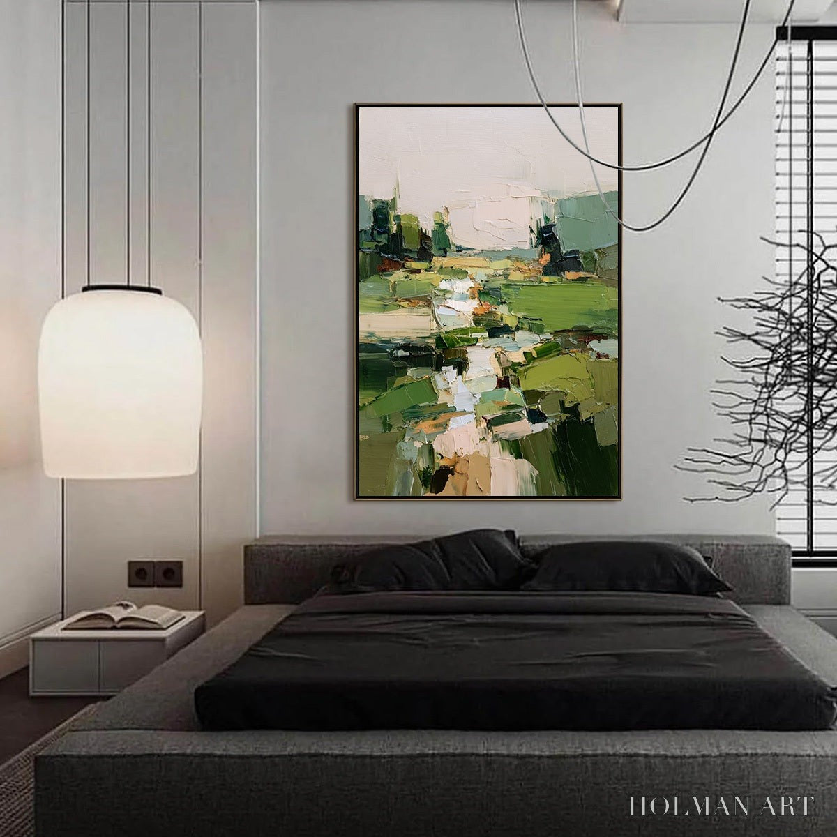 HOLMAN ART Verdant Path – Textured Abstract Landscape Oil Painting for Modern Home Decor - image 4