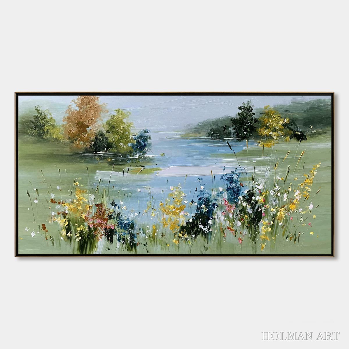 HOLMAN ART Whispering Meadow – Textured Impasto Wildflower Landscape Painting - image 1