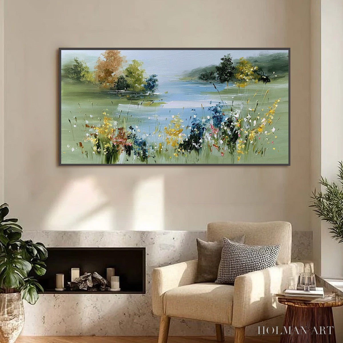 HOLMAN ART Whispering Meadow – Textured Impasto Wildflower Landscape Painting - image 2