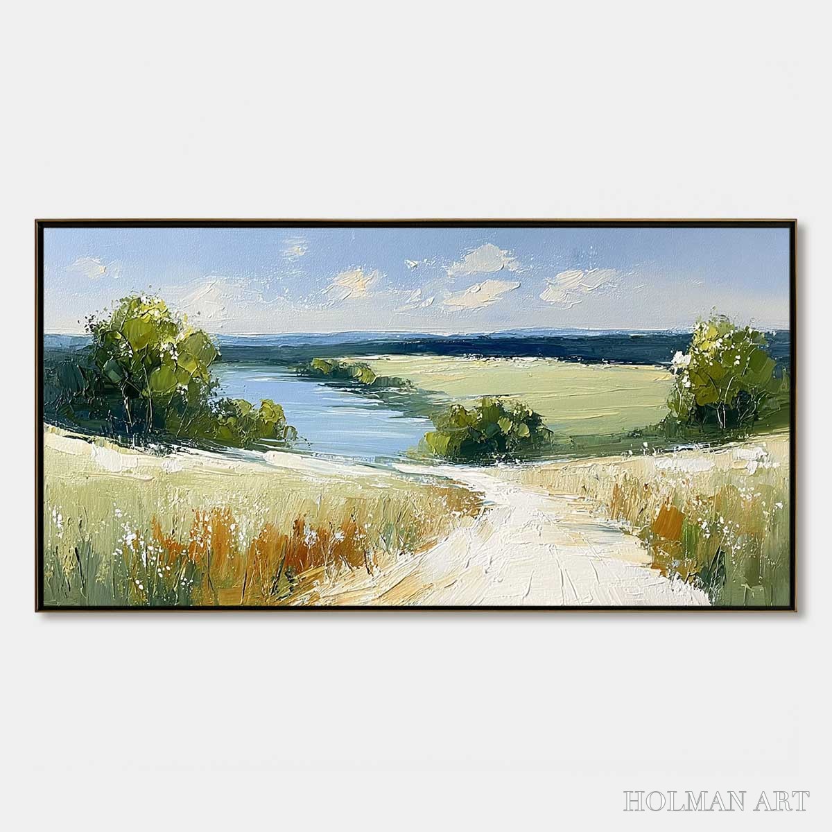 HOLMAN ART Serene Vista – Textured Palette Knife Countryside Landscape Painting - image 1