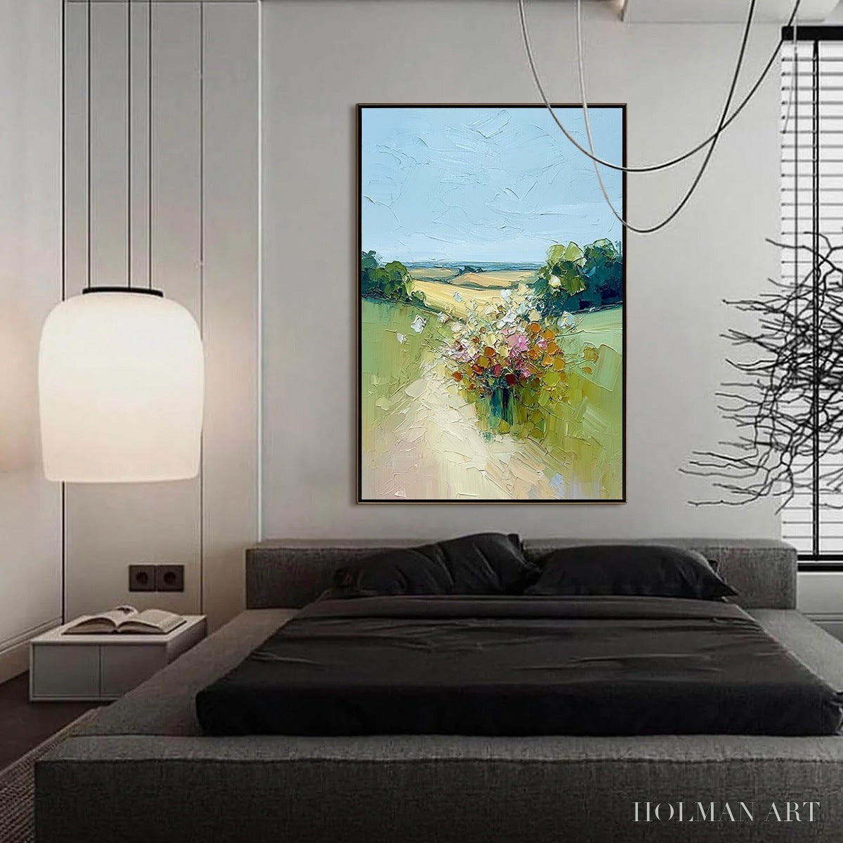 HOLMAN ART Wildflower Path – Textured Palette Knife Countryside Landscape Painting - image 4