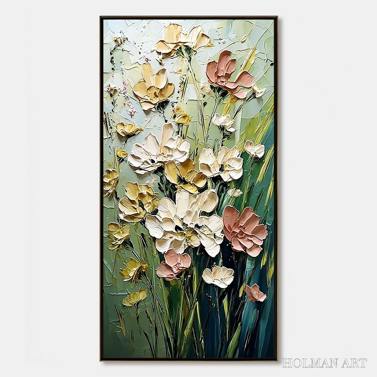 HOLMAN ART Garden Serenade – Textured Impasto Painting of a Wildflower Meadow - image 1