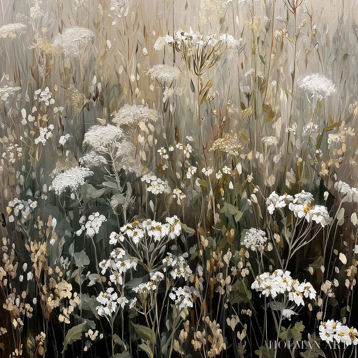 HOLMAN ART Misty Meadow – Ethereal Wildflower Field Landscape Painting - image 3