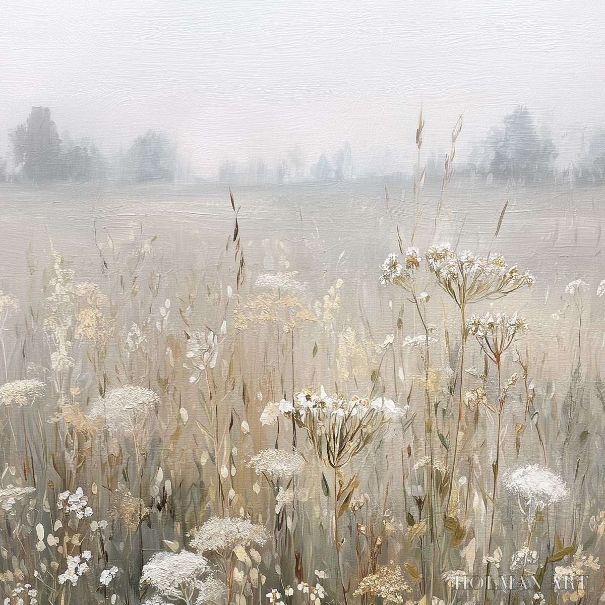 HOLMAN ART Misty Meadow – Ethereal Wildflower Field Landscape Painting - image 5