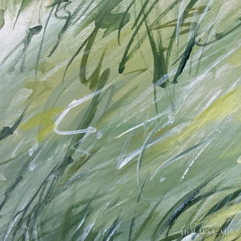HOLMAN ART Field Breeze – Minimalist Abstract Green Landscape Oil Painting - image 6