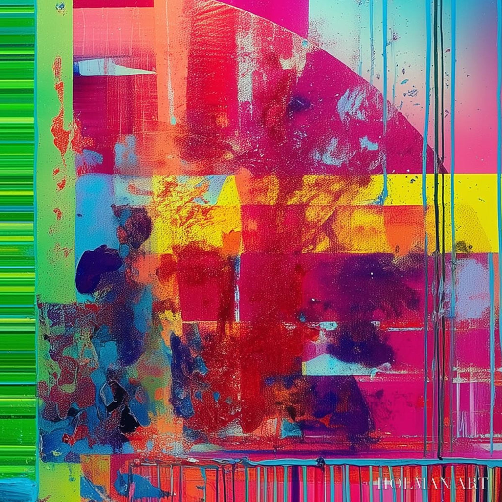 HOLMAN ART Electric Echo – Vibrant Abstract Modern Oil Painting - image 4