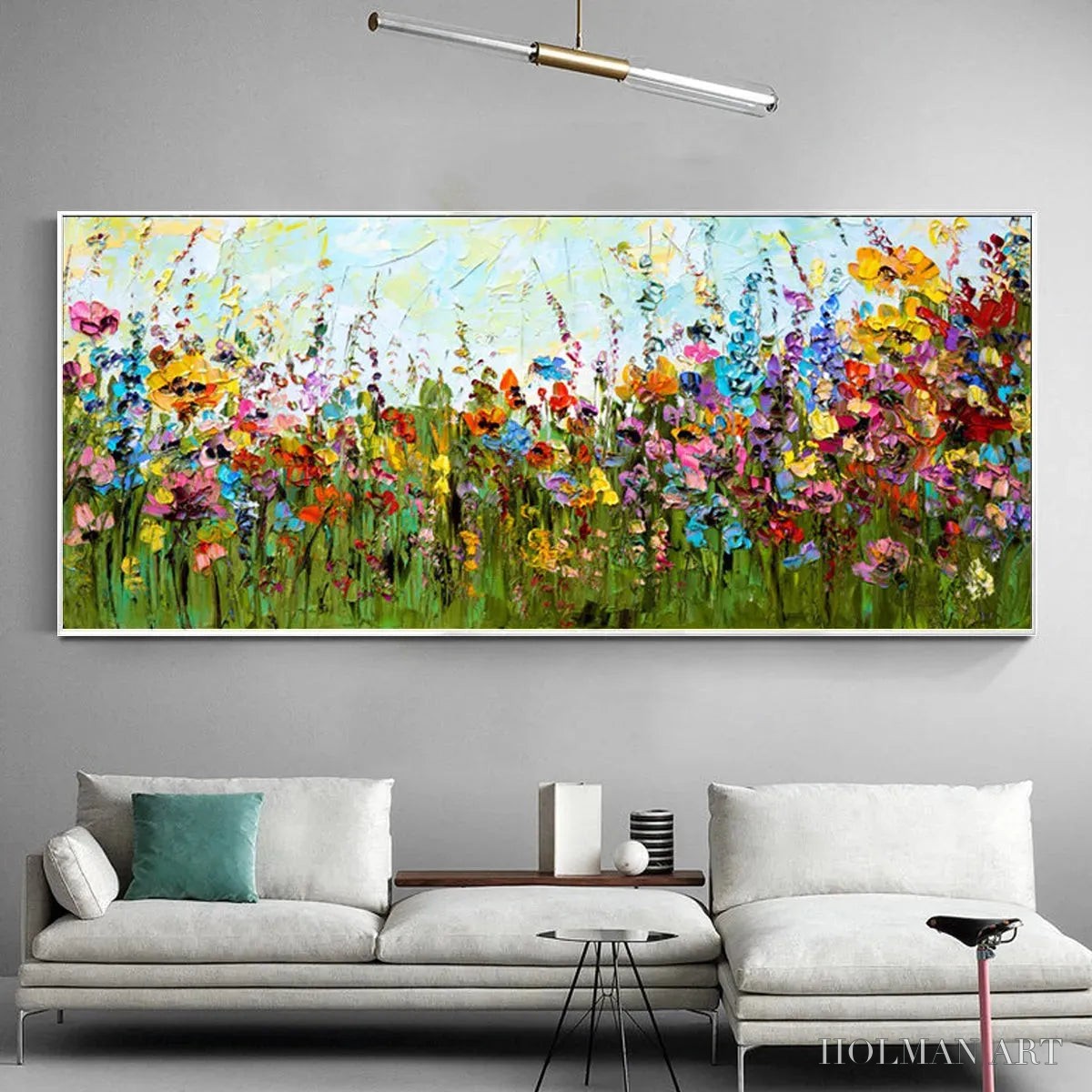 HOLMAN ART Wild Bloom Meadow – Panoramic Impasto Wildflower Oil Painting - image 4