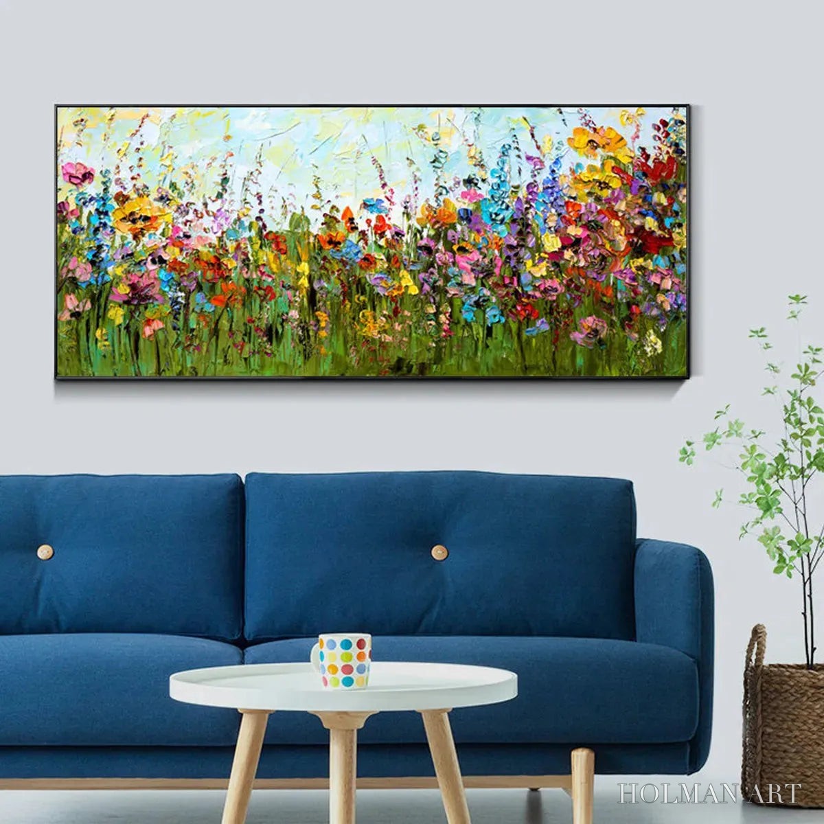 HOLMAN ART Wild Bloom Meadow – Panoramic Impasto Wildflower Oil Painting - image 5