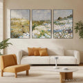 HOLMAN ART Wildflower Field Triptych – Impressionist Landscape Painting Set of 3 - image 1