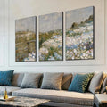 HOLMAN ART Wildflower Field Triptych – Impressionist Landscape Painting Set of 3 - image 2
