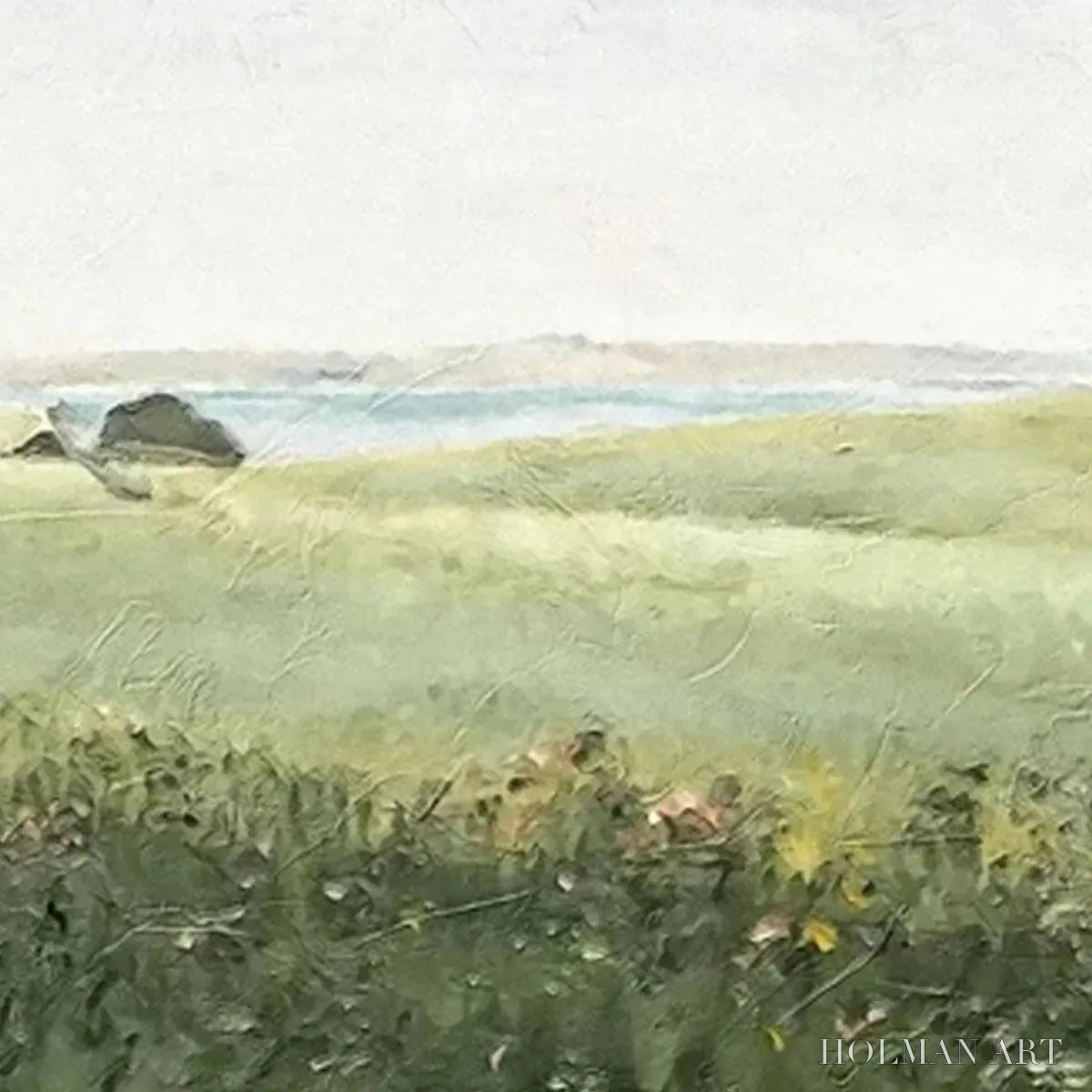 HOLMAN ART Green Field Triptych – Minimalist Landscape Painting Set of 3 - image 5