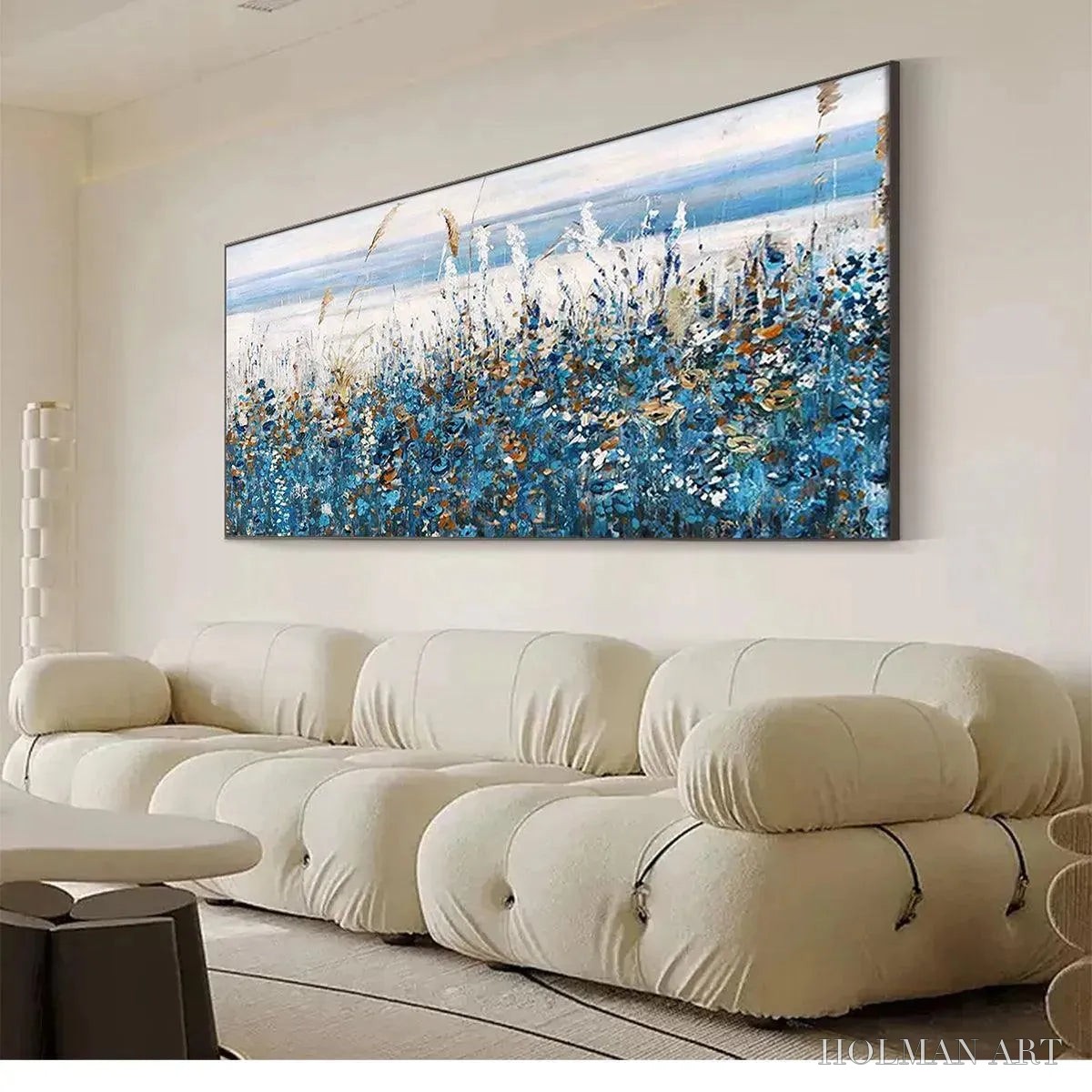 HOLMAN ART Blue Dunes – Coastal Landscape Painting with Blue Flowers - image 4