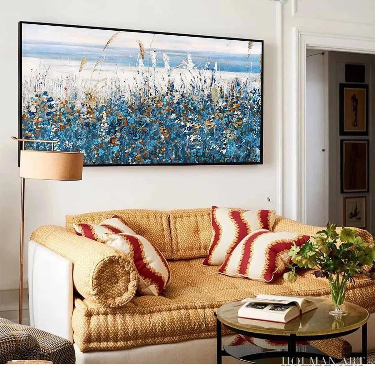 HOLMAN ART Blue Dunes – Coastal Landscape Painting with Blue Flowers - image 6