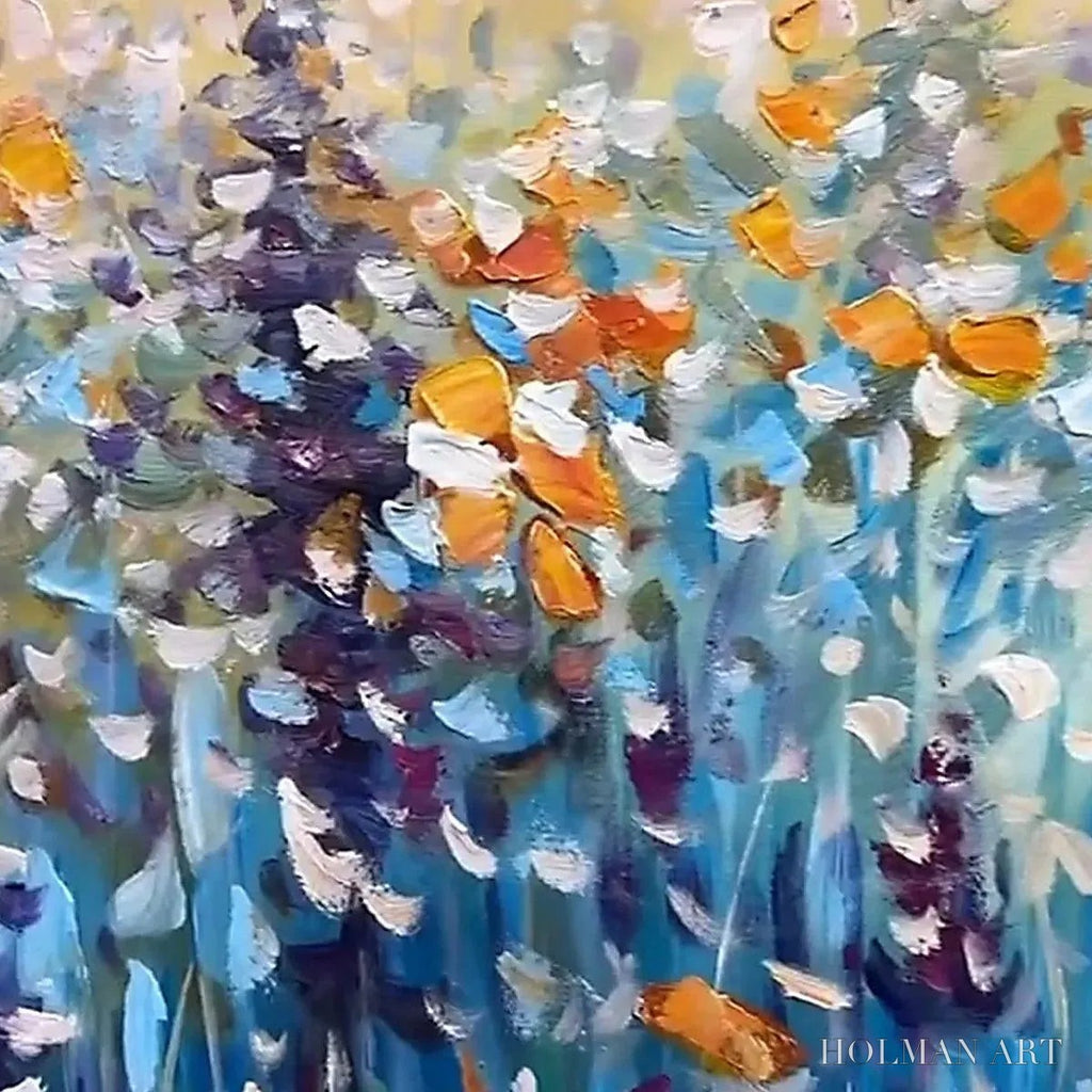 HOLMAN ART Wild Meadow – Textured Impasto Wildflower Meadow Painting - image 3