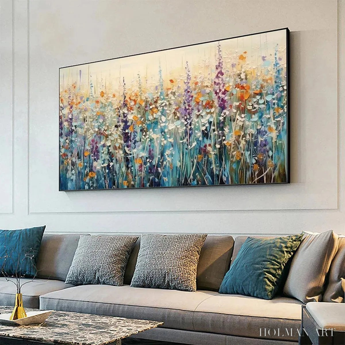 HOLMAN ART Wild Meadow – Textured Impasto Wildflower Meadow Painting - image 4