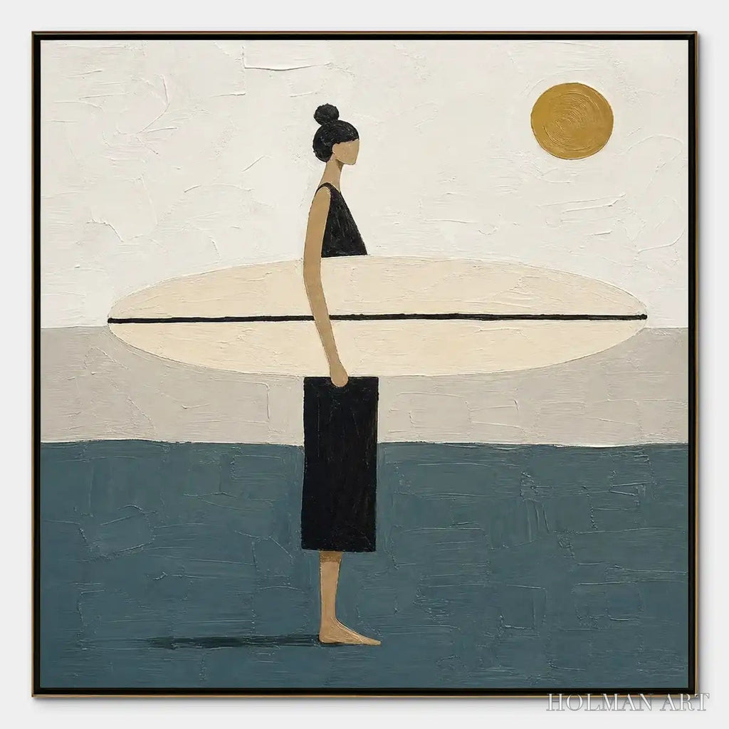 HOLMAN ART Quiet Shore – Minimalist Surfer - image 1