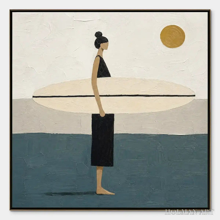 Quiet Shore – Minimalist Surfer
