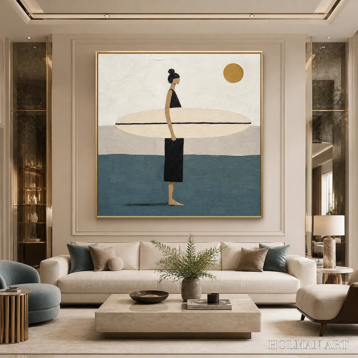 HOLMAN ART Quiet Shore – Minimalist Surfer - image 2